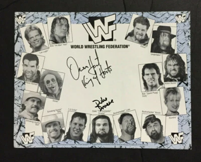 Owen Hart WWF Signed 8x10 photo RARE King of Harts Auto Duke Droese PSA Coa Rare - Image 1 of 4