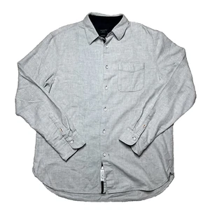 Rag & Bone Principle Wool Cotton Shirt Mens XL Gray Flannel Preppy Button Up - Picture 1 of 9