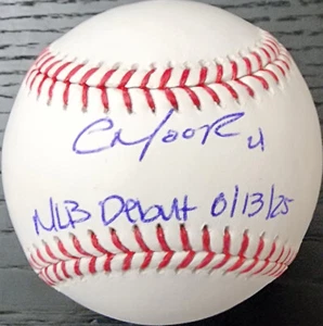 Christian Moore Autographed Official OMLB Baseball Inscribed MLB Debut 61325 - Picture 1 of 6