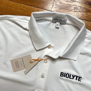 Peter Millar Biolyte Sport Getränk Golf Polo-Shirt neu mit Etikett $ 94 Größe Medium weiß - Bild 1 von 8