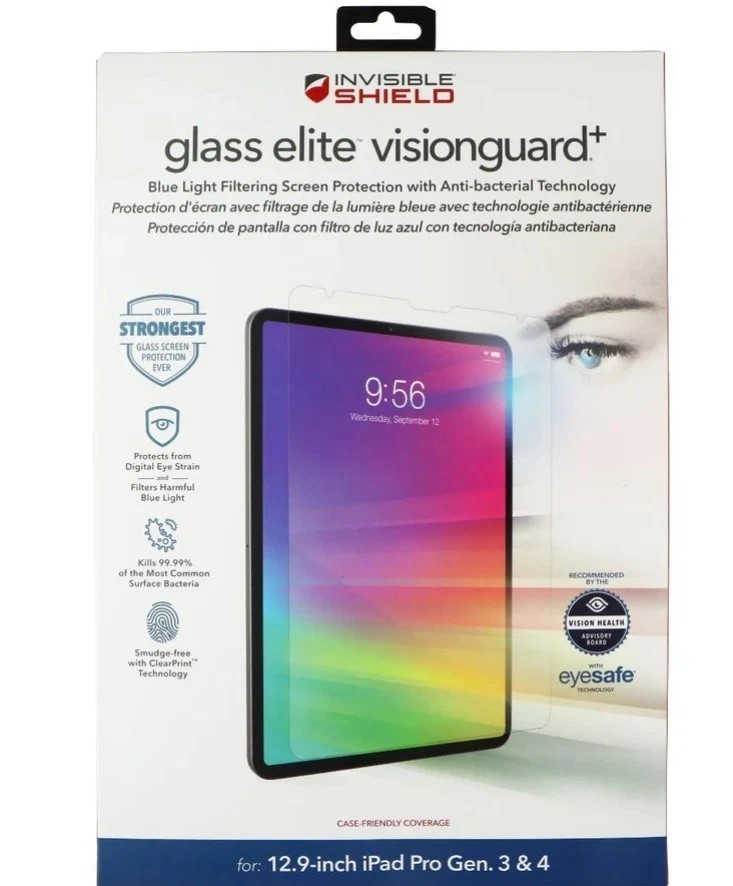 ZAGG InvisibleShield Glass Elite VisionGuard+ Apple iPad Pro 12.9" (3rd-5th Gen) - Image 1 of 1
