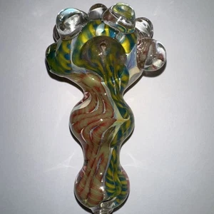 5”  TOBACCO Smoking Pipe Double Blown Glass Hand  Made Heavy Thick FREE SHIP - Picture 1 of 20