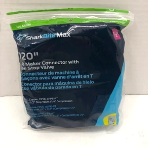 SharkBite Max 10' Stainless Ice Maker Connector with Tee Stop Valve UR26038 NIOB - Bild 1 von 6