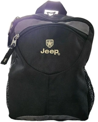 Jeep Mini Backpack In Black/Gray/White W/Logo, 2 Zip Compartments, 2 Mesh Sides - Image 1 of 4
