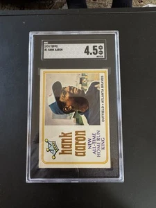 1974 Topps #1 Hank Aaron All Time HR King graded SGC 4.5 VG-EX-Plus - Picture 1 of 4