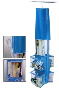 Aufbewahrungstasche zum Aufhängen für Geschenkpapier und Geschenkpapierzubehör - BLAU - Bild 1 von 1