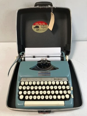 Smith Corona Sterling Portable Typewriter w/case Tested  Works - Image 1 of 4
