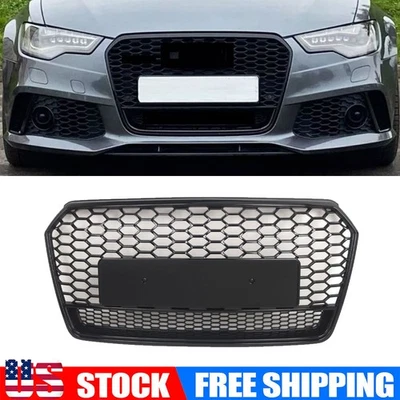 RS7 Style Honeycomb Front Bumper Mesh Grille Grill Fit Audi A7 S7 2016-2018 New - Image 1 of 4