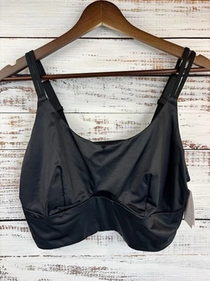Auden Longline Bralette Sem Forro XL Cetim Preto Novo com etiquetas Malha Tira Lisa - Imagem 1 de 4