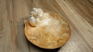 Vintage Handarbeit Capiz Muschel Muschel Form Deko Schmuck Schale - Bild 1 von 21