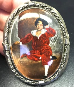 Vintage Sterlingsilber The Red Boy Sir Thomas Laurence England Brosche Anstecknadel Malerei - Bild 1 von 6