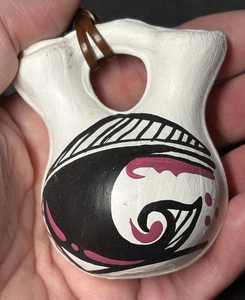 Wedding Vase Southeastern Pottery Hand Painted Signed Small - Picture 1 of 11