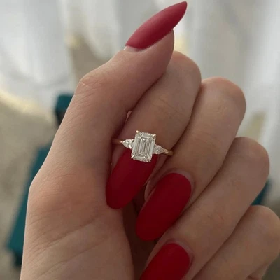 2.00 CTW IGI Certified Emerald Cut E VVS2 Lab Grown Diamond Ring 14K Gold - Image 1 of 4