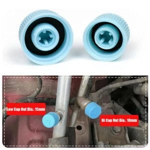 2pcs High and Low Pressure Car A/C Valve Cap Side Port Cap Conditioning Service - Picture 1 of 13
