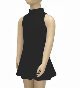 Girls Cotton Spandex Sleeveless Fold Over Turtleneck Skater Dress by Emily Chen - Picture 1 of 27