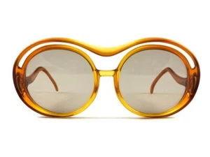 VINTAGE MISS DIOR TWO TONE AMBER MASK LIGHT BROWN LENSES 70'S AUSTRIA SUNGLASSES - Picture 1 of 10