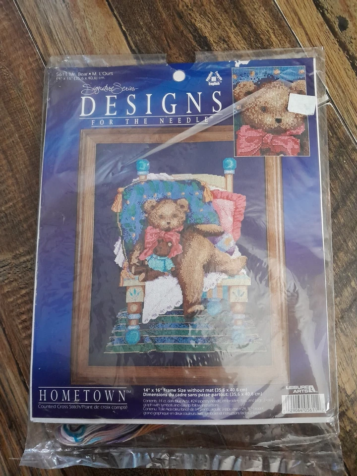 KIT DE PUNTO DE CRUZ DISEÑOS PARA LA AGUJA MR OSO #5611-14 X 16 Foto 1 de 3