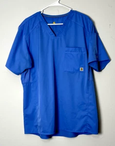 Top Carhartt GRANDE SALUD Force Cross-Flex Ajuste Moderno Bolsillo Cuello en V AZUL - Imagen 1 de 16