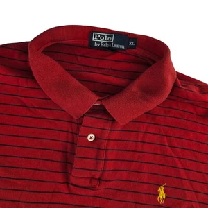 Polo Ralph Lauren Polo Herren XL rot gestreift Kurzarm Baumwolle - Bild 1 von 4