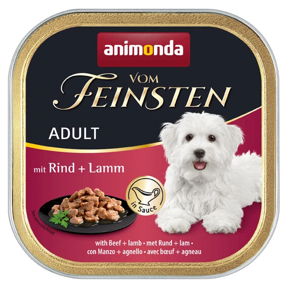 animonda Vom Feinsten Adult Rind Lamm in Sauce 22x 150 g Hundefutter Nassfutter - Bild 1 von 1