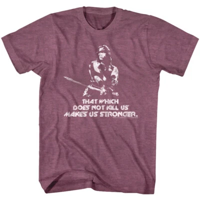 Conan the Barbarian Does Not Kill Makes Us Stronger Mens T Shirt Schwarzenegger - Image 1 of 4