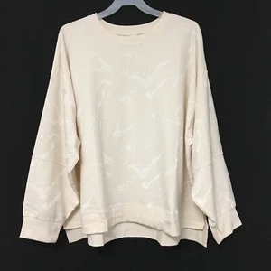 All in Motion Women's Size 4X Ivory Marble French Terry Crew Neck Sweatshirt - Picture 1 of 7