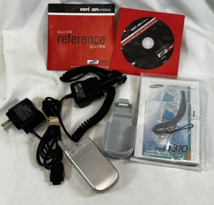 Samsung SCH-A310 Silver (Verizon) Cellular Flip Phone w/ Chargers, Accessories - Picture 1 of 11