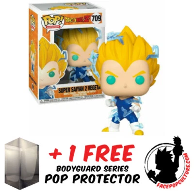 FUNKO POP VINIL DRAGON BALL Z SUPER SAIYAN 2 VEGETA #709 EXCLUSIVO + PROTETOR - Imagem 1 de 2