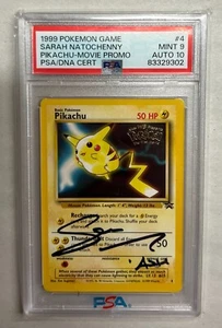 POKEMON 1999 MOVIE PROMO PIKACHU SARAH NATOCHENNY ASH PSA AUTO 10 GRADED 9 MINT - Picture 1 of 2