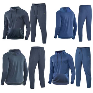 Men’s Athletic Tracksuit Fleece Pullover Hooded Full Sleeve Casual Jogging Pant - Picture 1 of 11