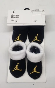 Botines Jordan Ornamento Recién Nacido Air Jordan Negro sobre Negro con Logo Dorado Nuevos - Imagen 1 de 4