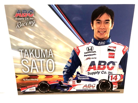 2014 IZOD INDY TAKUMA SATO #14 ABC SUPPLY HONDA AJ FOYT RACING INDY CAR POSTCARD Cover