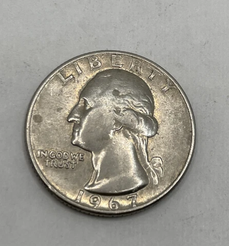Washington Quarter Dollar US 1967  No Mint Mark FREE SHIPPING Cover