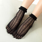 Damen-Fnf-Finger-Socken Ausgehhlte Spitzen-Zehensocken Transparente Nylon- #T