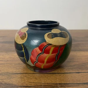 PERUVIAN POTTERY Vase Hand Painted Signed G. Morit Folk Art Ceramic 5" Decor - Picture 1 of 6