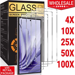Wholesale Bulk LOT Tempered Glass Screen Protector for Galaxy S25 S24 Ultra Plus - Picture 1 of 13