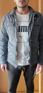 Men's Sparco Waterproof Sports Jacket Gray Short Size S - Used Model tall 172cm - Picture 1 of 8