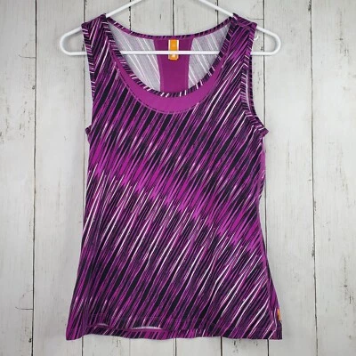 Lucy Active Women's Small Athletic Tank Top Purple Diagonal Stripe Mesh Ladies - Image 1 of 4
