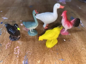 Chicken Rooster Duck Goose Toy Figures 1.5"L - Picture 1 of 9