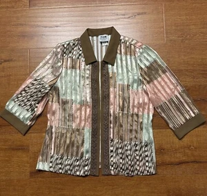 Vintage R&M Richards Petite Jacket 10P Floral Sheer Chiffon 3/4 Sleeve Glam Chic - Picture 1 of 15