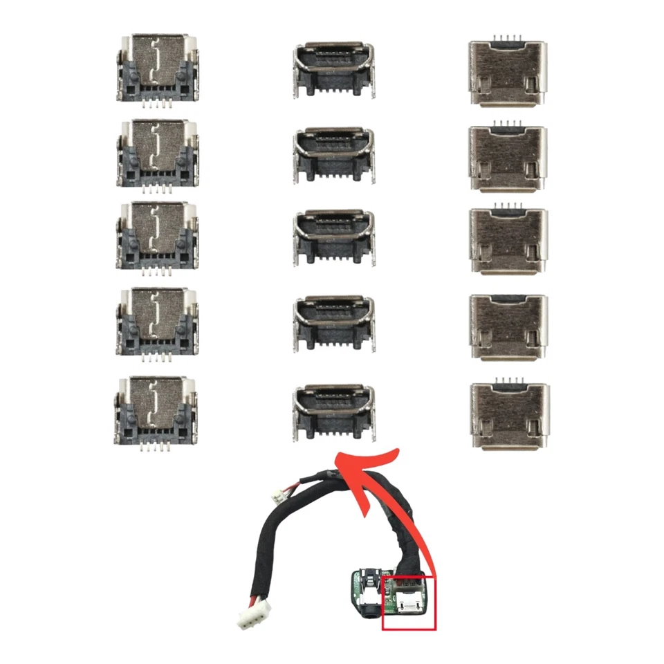 5 x 原始设备制造商 JBL 翻盖 3 翻盖 3 蓝牙扬声器 微型 USB 电缆 充电端口 - 零件 — 第 1/1 张图片