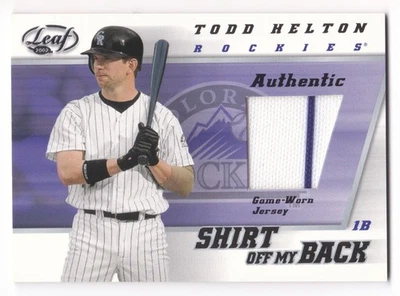 Camiseta Leaf Todd Helton SB-TH 2002 Off My Back usada en juegos 2 colores a rayas Foto 1 de 2