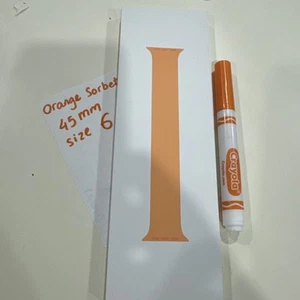 Original Apple Watch Solo Loop Naranja Sorbete 45mm Talla 6 SERIE 8, 9, 10 Ultra - Imagen 1 de 6