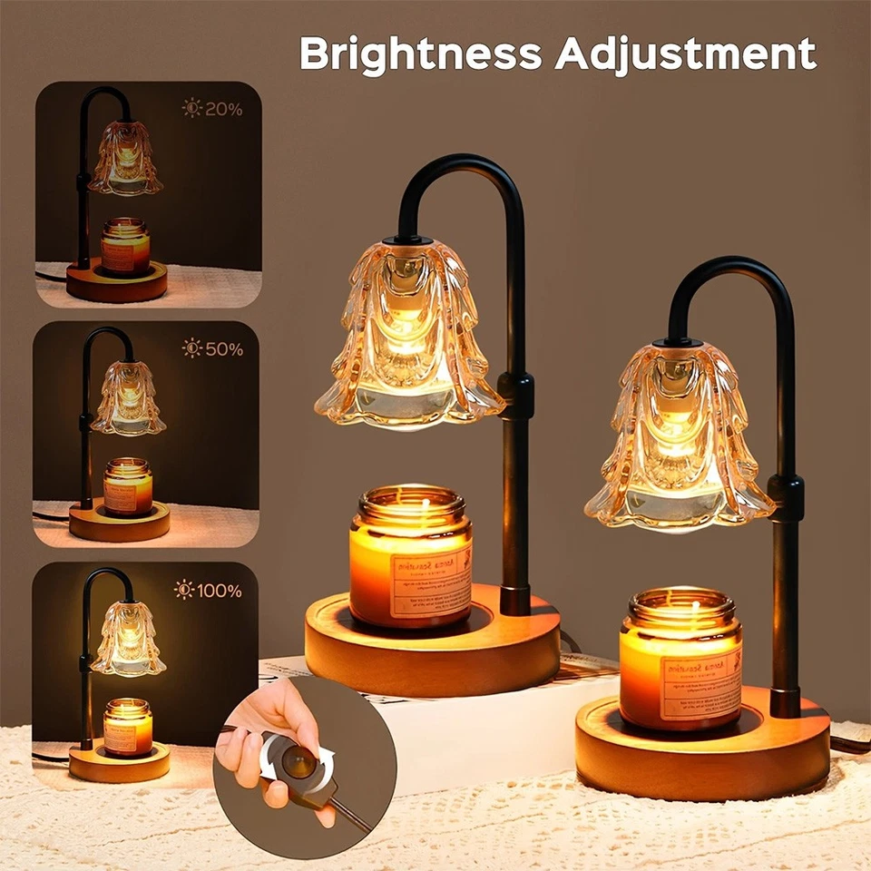 2Pack Candle Warmer Lamp,Adjustable Glass Lamp Candle Warmer with Timer Dimmable - Image 1 of 4