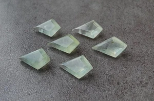 Piedras preciosas facetadas en forma de cometa prehnita AAA para diseñadores de joyas hechas a mano - Imagen 1 de 11