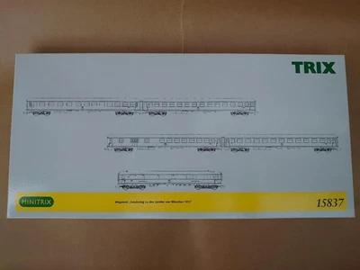 Minitrix 15837 Db German Federal Railroad Express Train Passenger Car Set Trix - Image 1 of 4