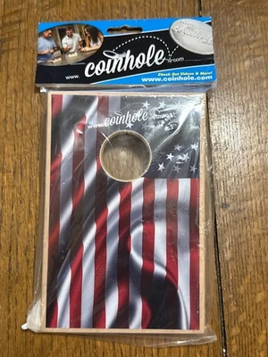 Cornhole Desk Game, Coinhole Tabletop Patriotic Flag Travel Size, Your Coins NWT - Image 1 of 4