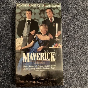 Maverick (VHS, 1994) Digitally Processed -Mel Gibson, Jodie Foster, James Garner - Picture 1 of 3