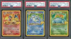 2021 Pokemon Celebrations Charizard Blastoise Venusaur PSA 10 Sequential Set (3) - Bild 1 von 2