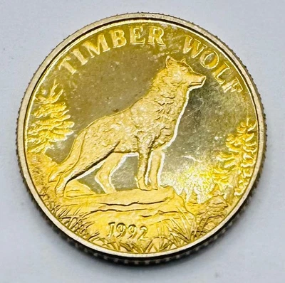 1992 U.S. NATIONAL FORESTS SERVICE GOLD - 100 YEARS - WOLF 1/10 OUNCE 💥RARE💥 — 第 1/2 张图片